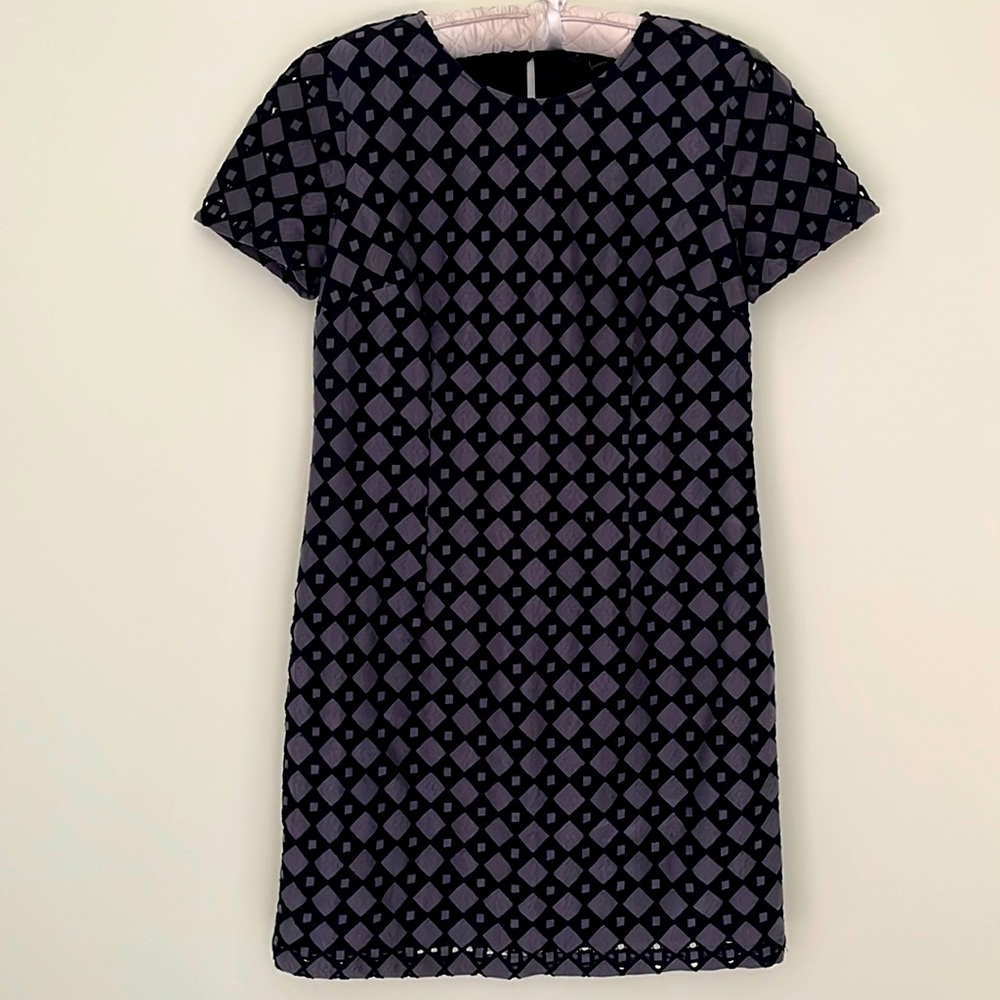 Banana Republic Midi Dress Size 8 Short Sleeves Color Gray/Black